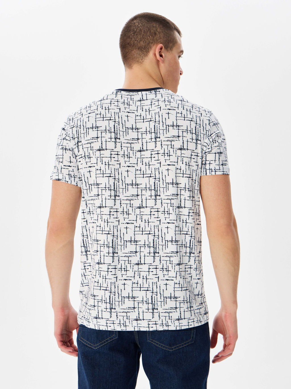 Футболка мужская короткий рукав GREG G145-KD1-SA-UT2024 (синий принт)  фото 3