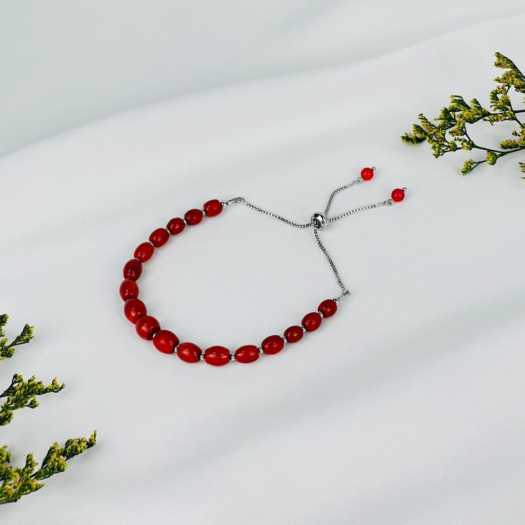 Браслет регулируемый на увеличение из Коралла