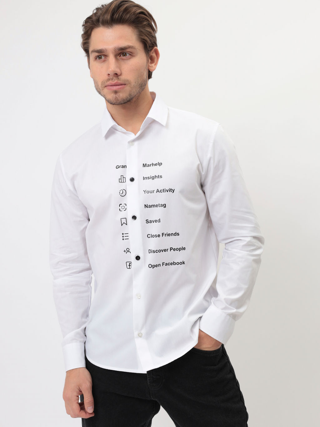 Сорочка мужская длинный рукав GREG 100/139/WH/ZN/print  фото 6