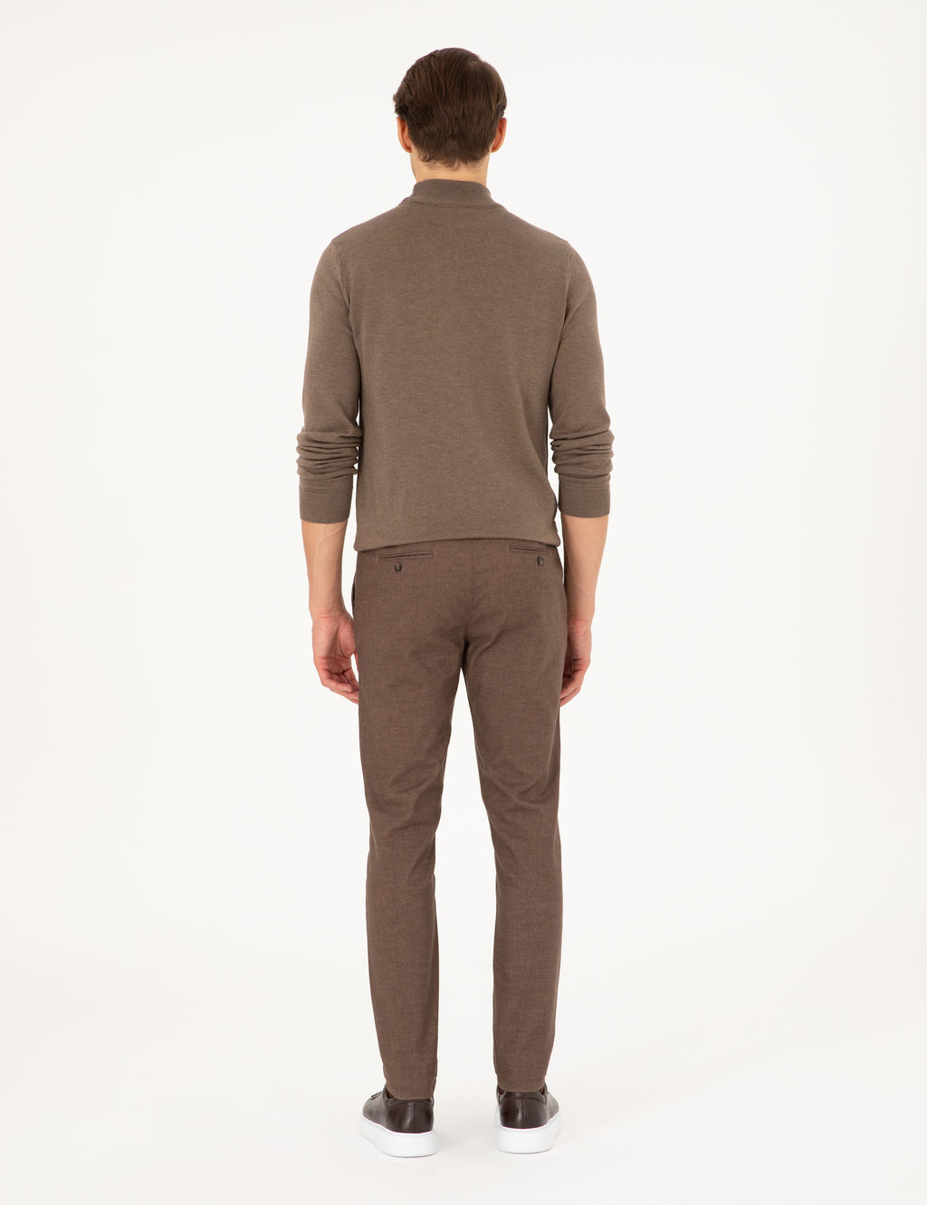 Kahverengi Slim Fit Kanvas Pantolon
