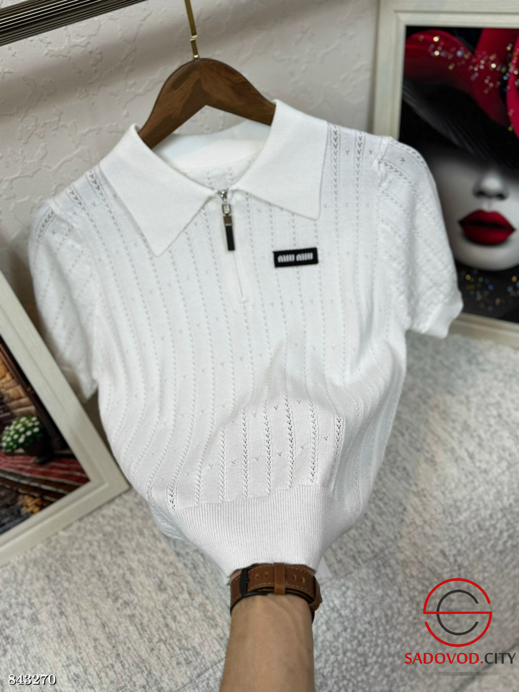 Футболка женская на полузамке