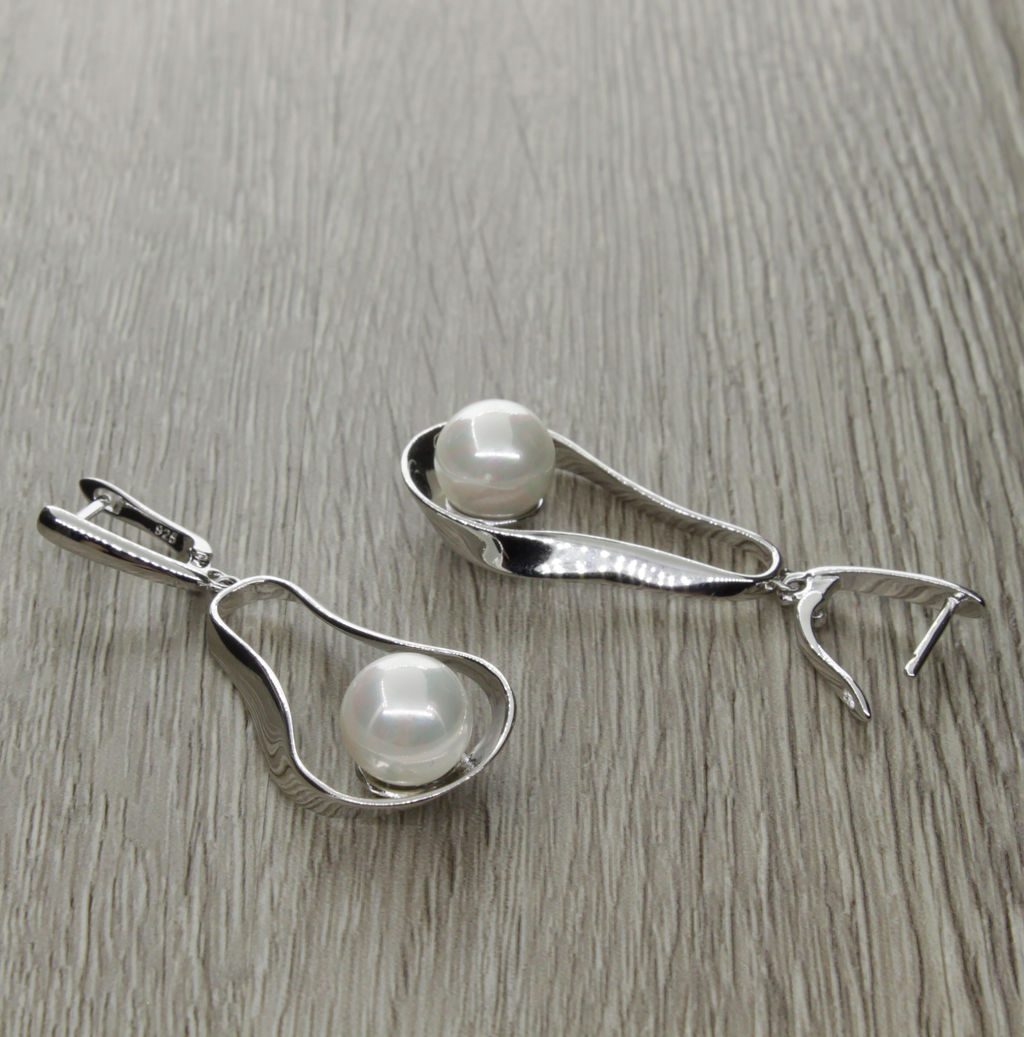 Серьги Грушка майорка белая - Agat77 фото 2