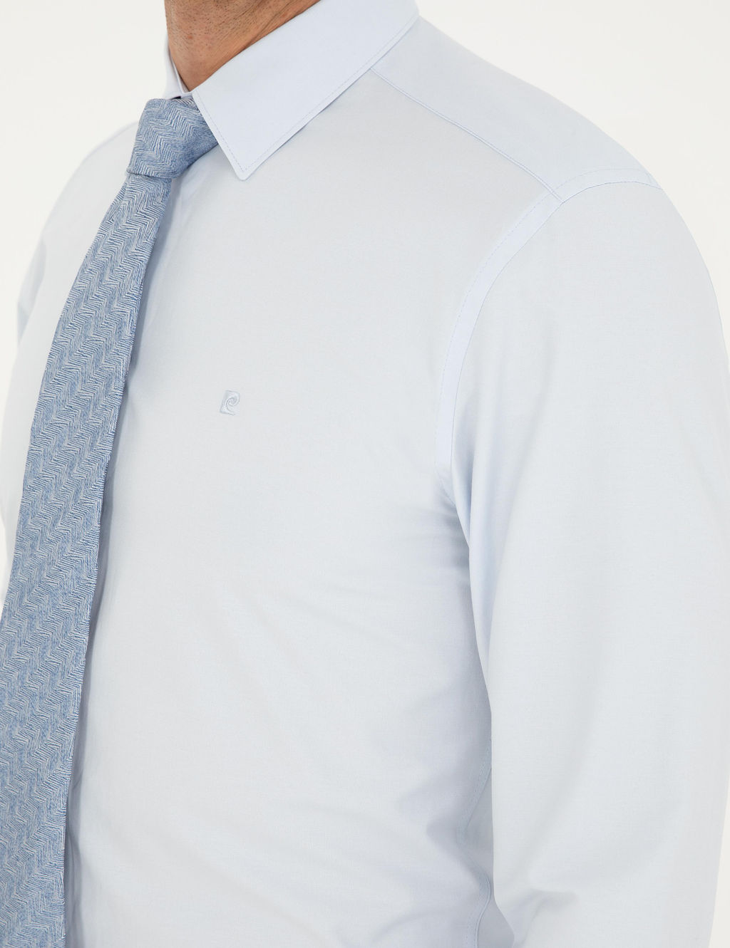A__k Mavi Slim Fit Uzun Kollu Basic G_mlek