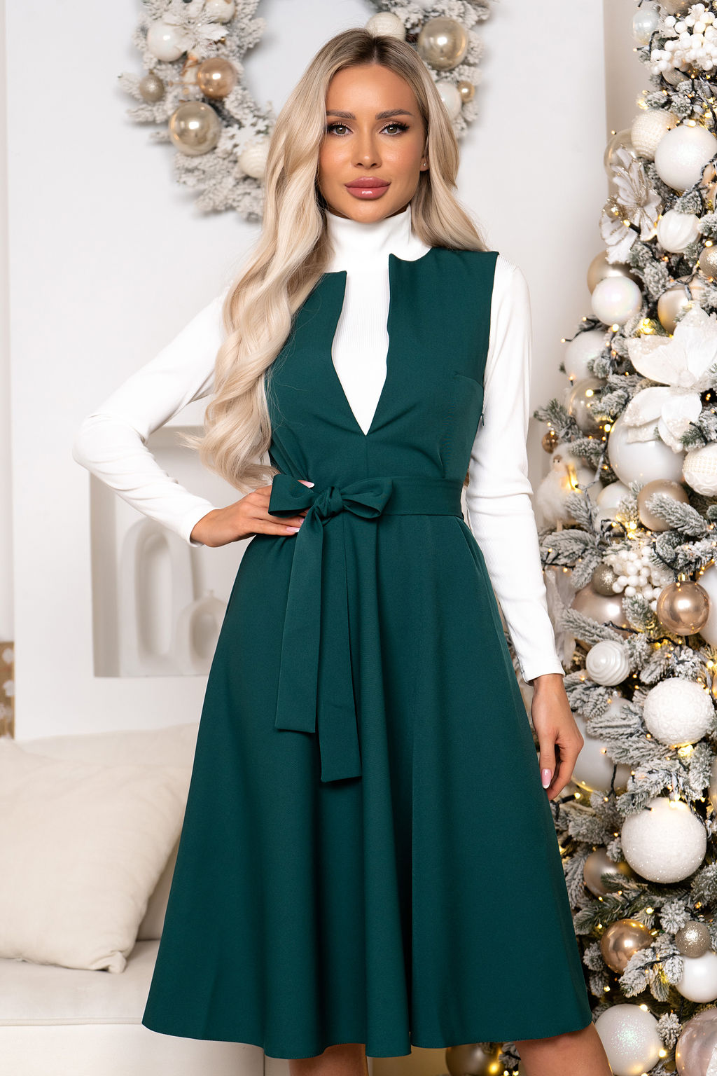 Сарафан Open Style 6545 изумрудный