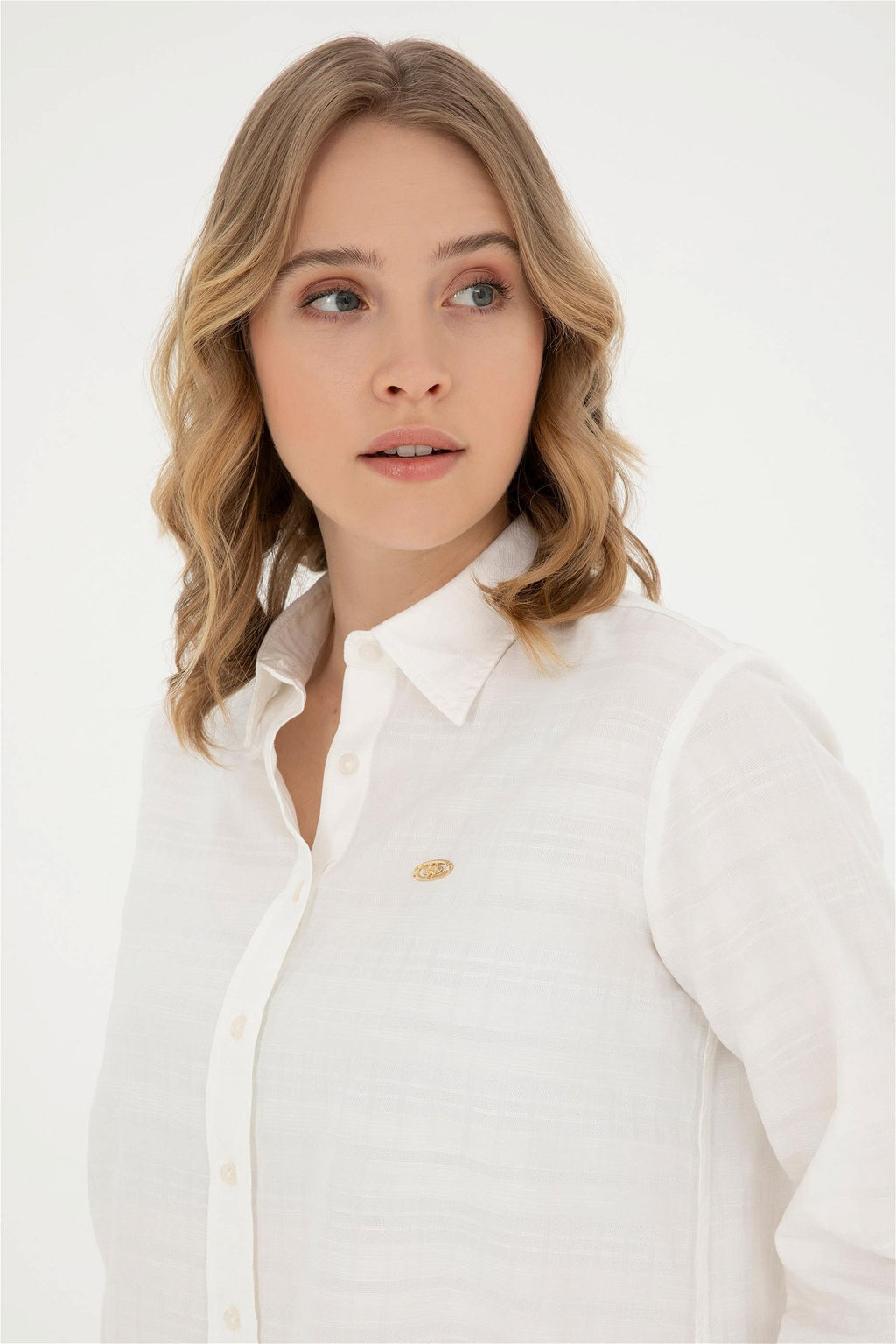 U. S. Polo Assn / Женская рубашка с длинным рукавом цвета экрю - U.s. polo assn фото 2
