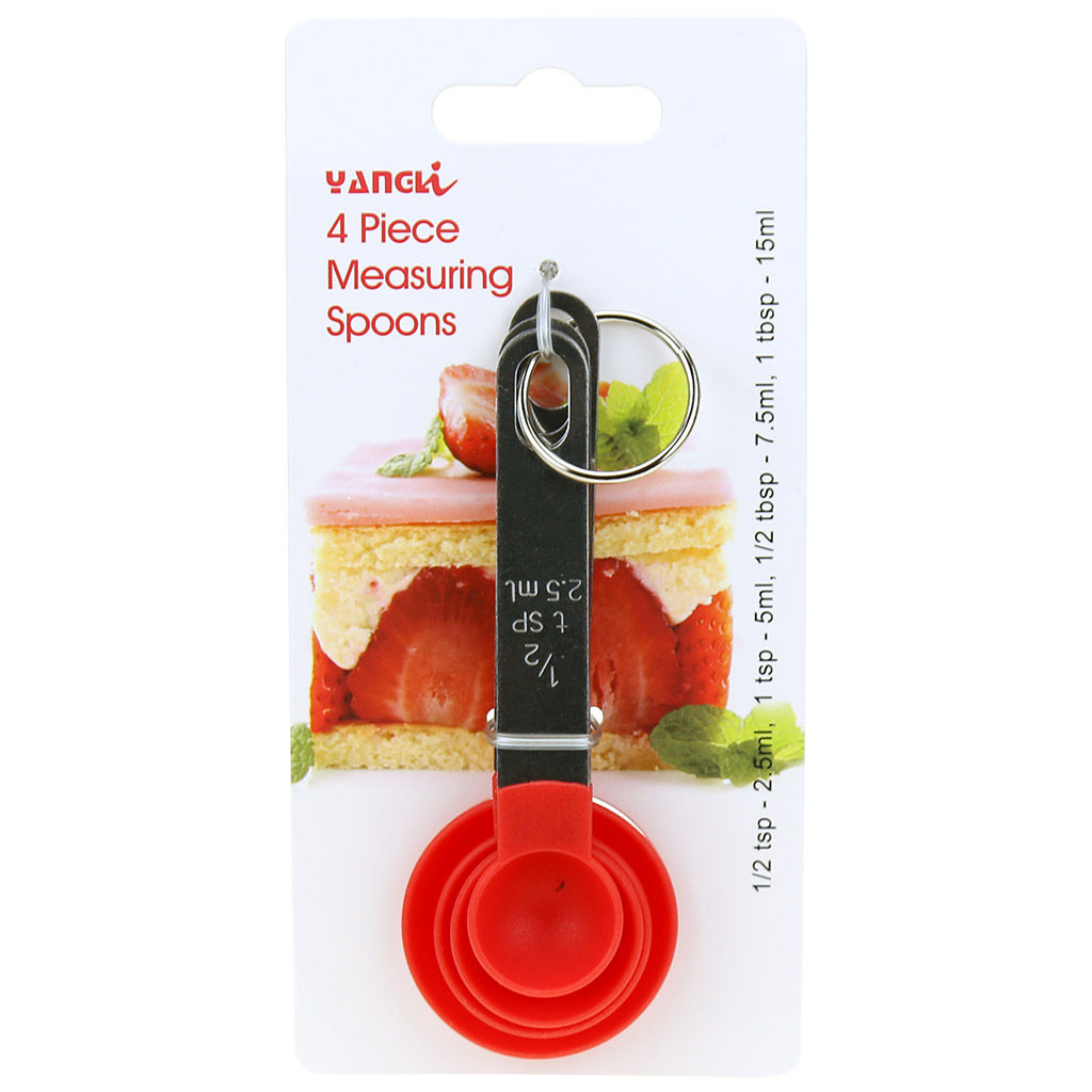 Ложка мерная пластмассовая, набор 4 штуки 2,5мл; 5мл; 7,5мл; 15мл, цвета микс, ручка из нержавеющей стали, на картоне (Китай) - Домашняя Мода фото 4