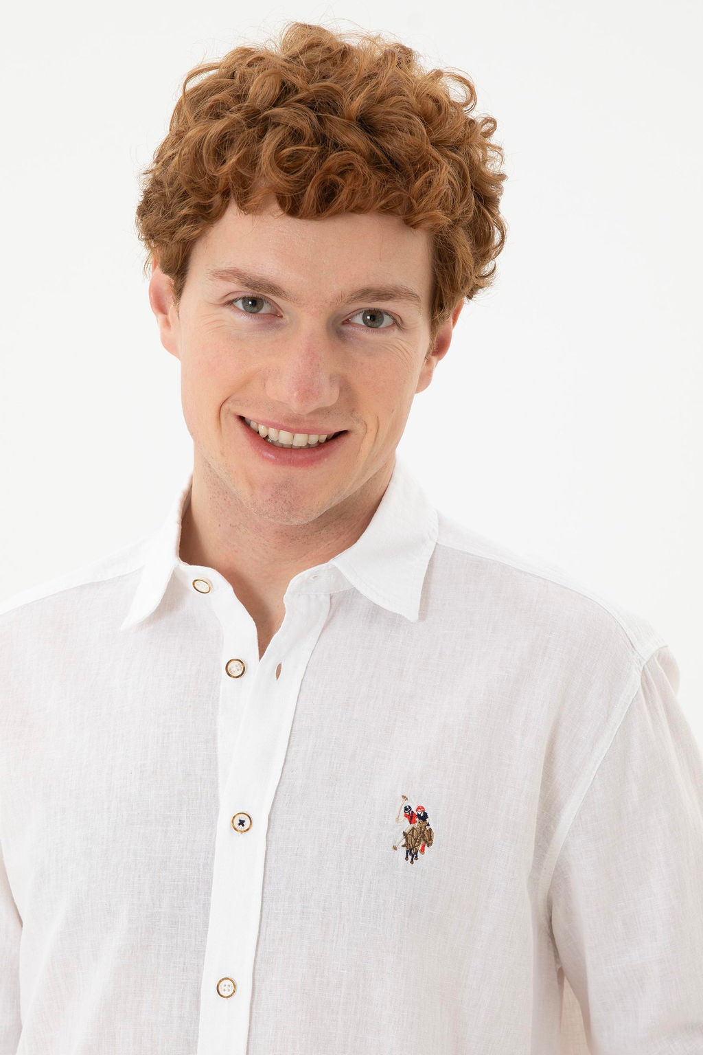 Мужская белая базовая рубашка с длинным рукавом - U.s. polo assn фото 2