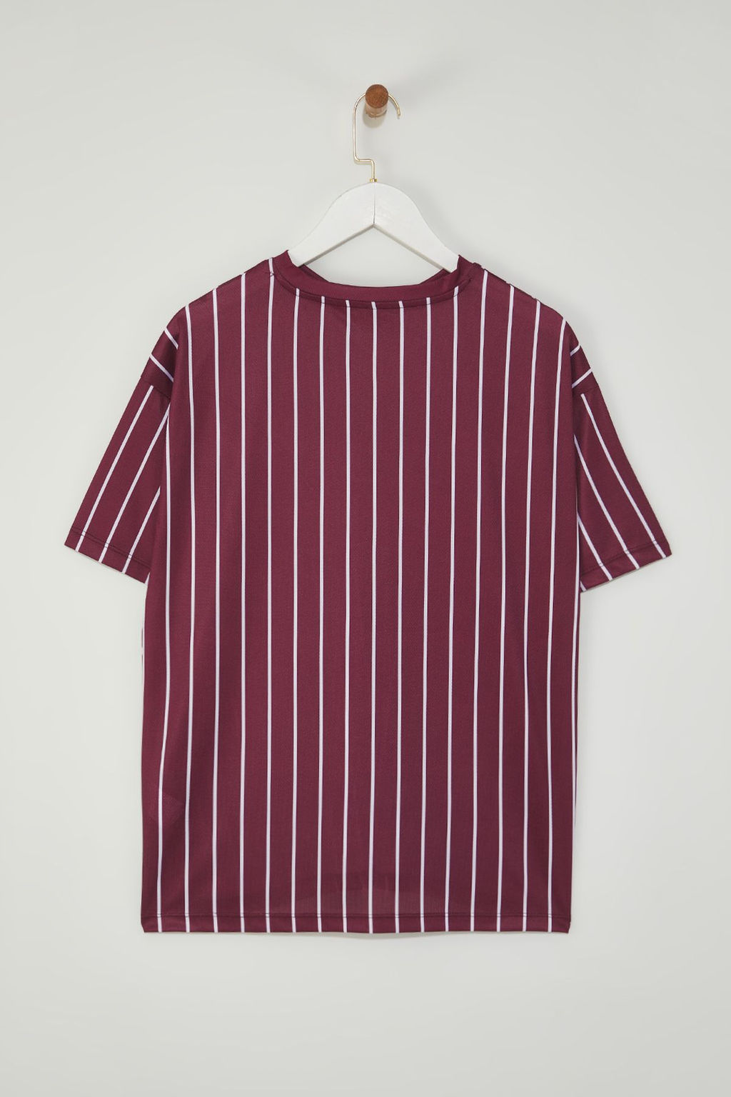 TRENDYOLMILLA Bordo Cizgili Ve Slogan Bask?l? Oversize/Genis Kal?p Orme T-Shirt TWOSS25TS00119 фото 6