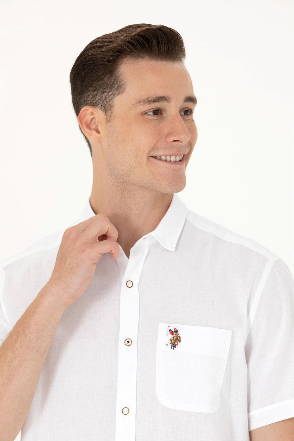 Мужская белая рубашка с коротким рукавом - U.s. polo assn фото 9