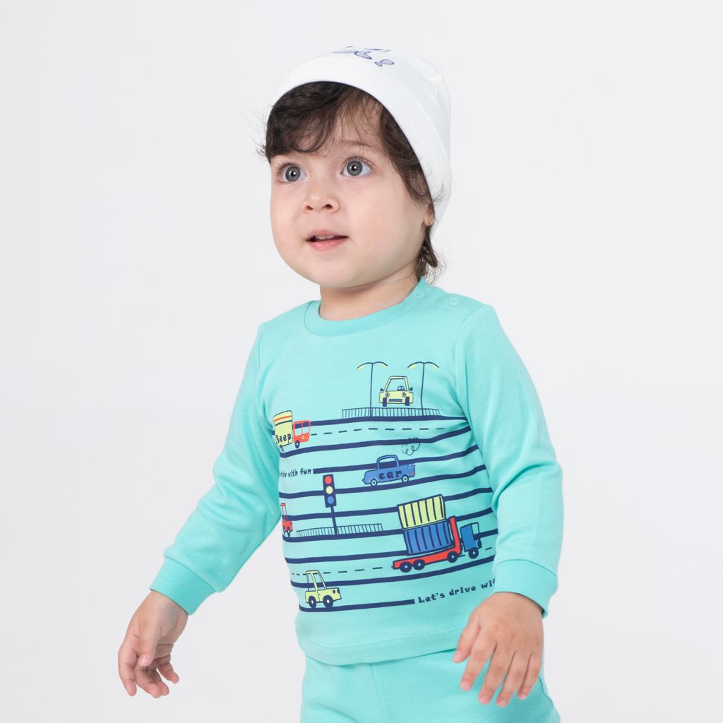 CRB wear/CSNB 62669-40 Джемпер для мальчика, бирюзовый/Ex.Cherubino  фото 3