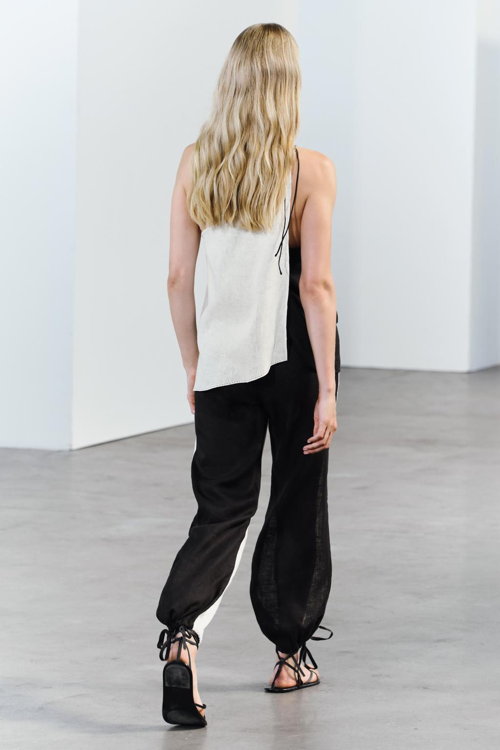 CONTRAST LINEN TROUSERS - Zara фото 3