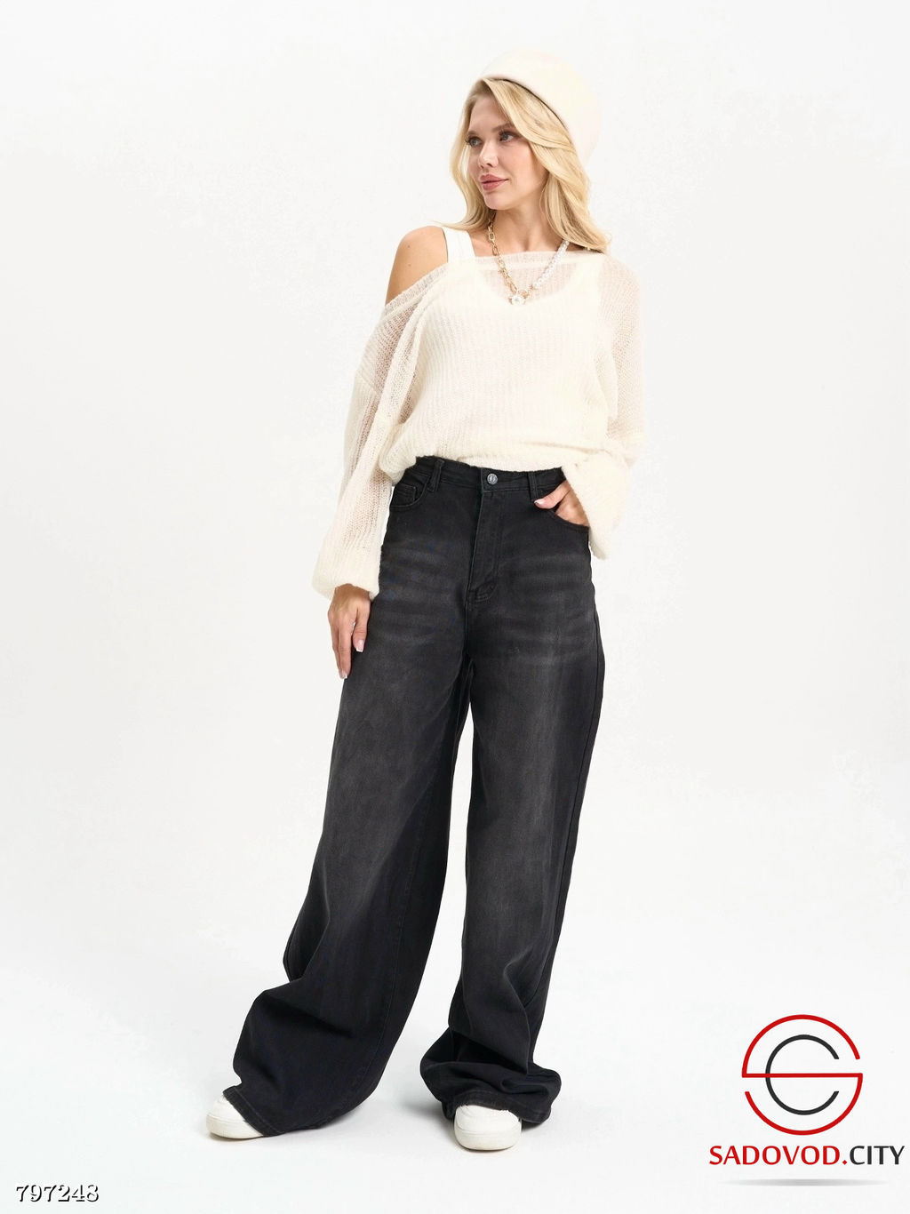 Джинсы трубы широкие багги