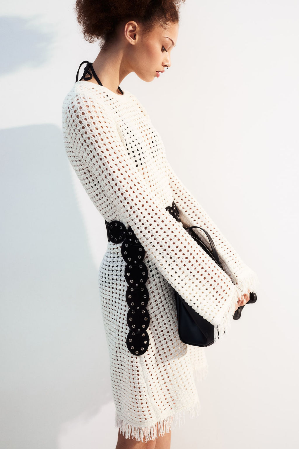 Vestido en punto calado con flecos - H&m фото 5