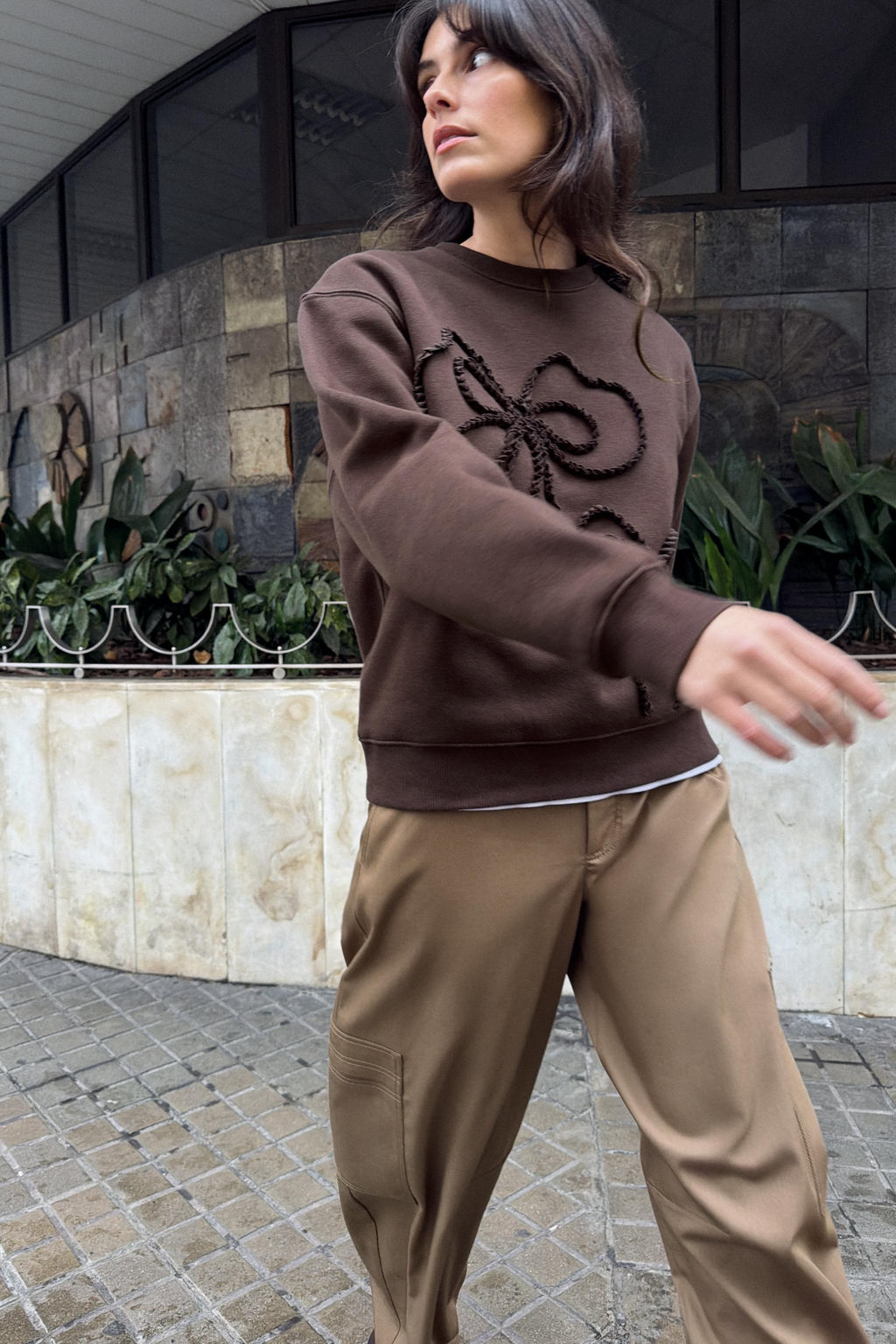 EMBOSSED BOW SWEATSHIRT - Zara фото 8