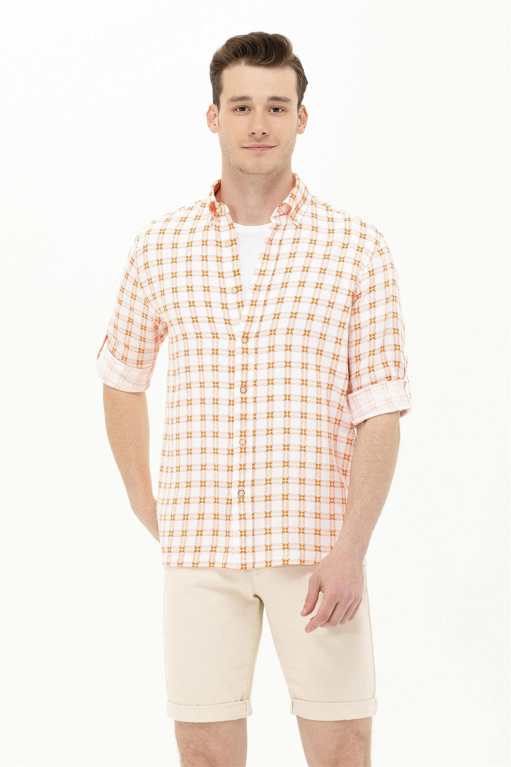 U. S. Polo Assn Мужская клетчатая рубашка в клетку - U.s. polo assn фото 9