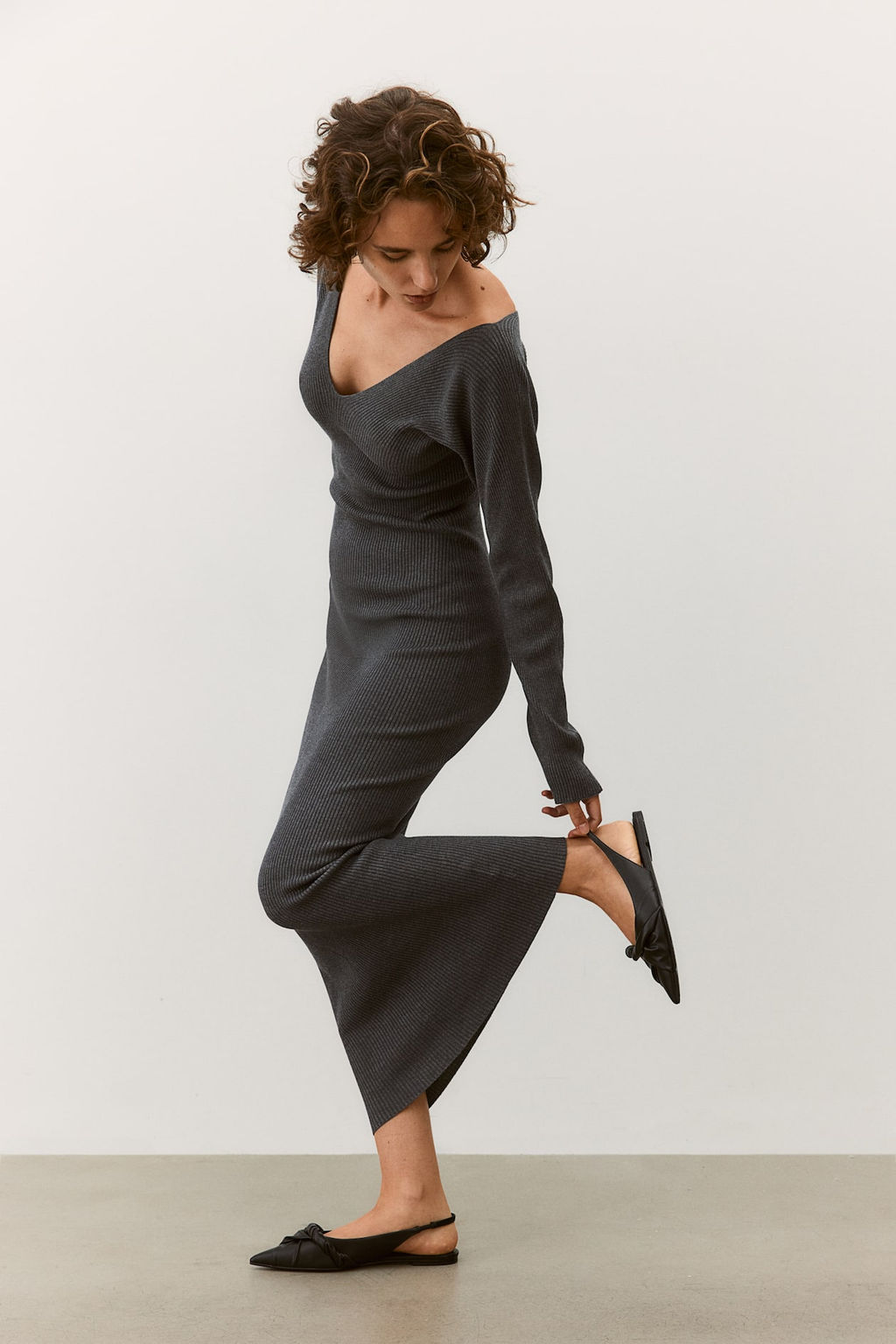 Vestido ajustado en punto de canale - H&m фото 5