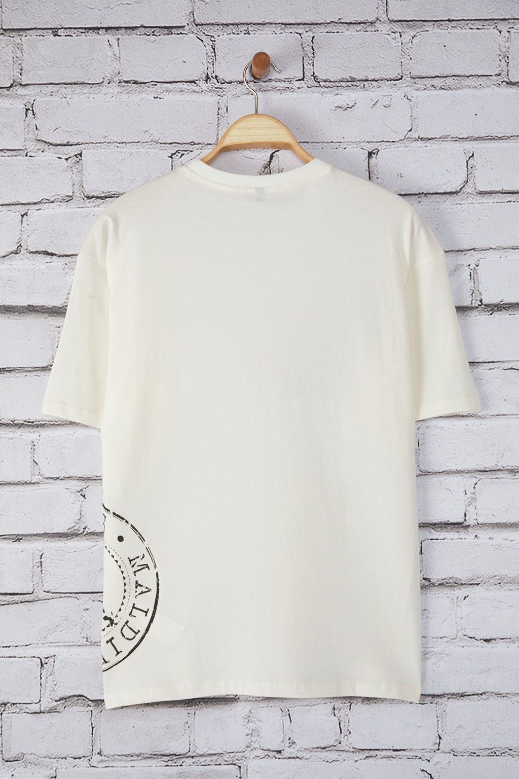 TRENDYOL MAN Ekru Oversize/Genis Kesim Tropikal Bask?l? %100 Pamuk T-Shirt TMNSS25TS00219 - Trendyolmilla фото 2