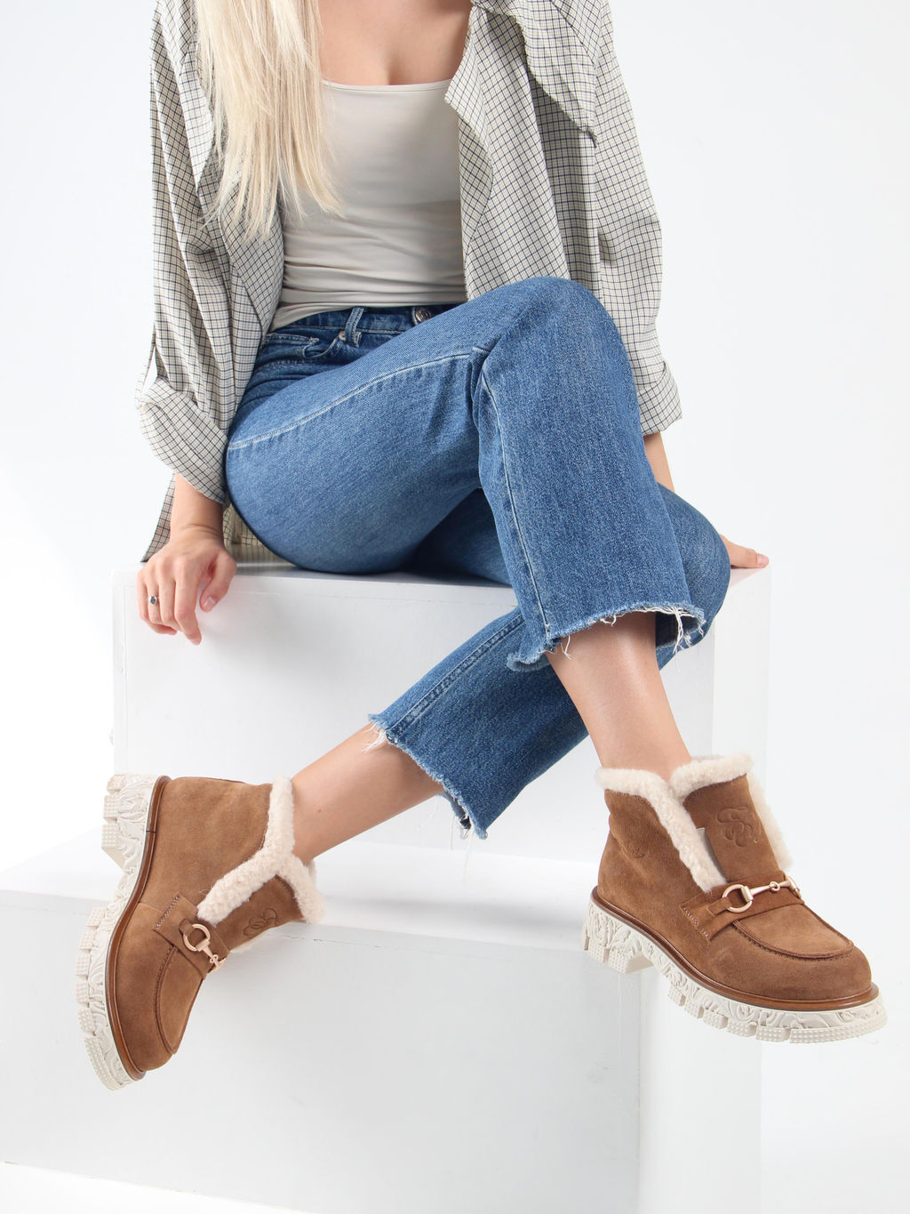 Ботинки EDART 307. PODYUM141 be.светло коричневый замша/шерсть - Ed'art фото 13