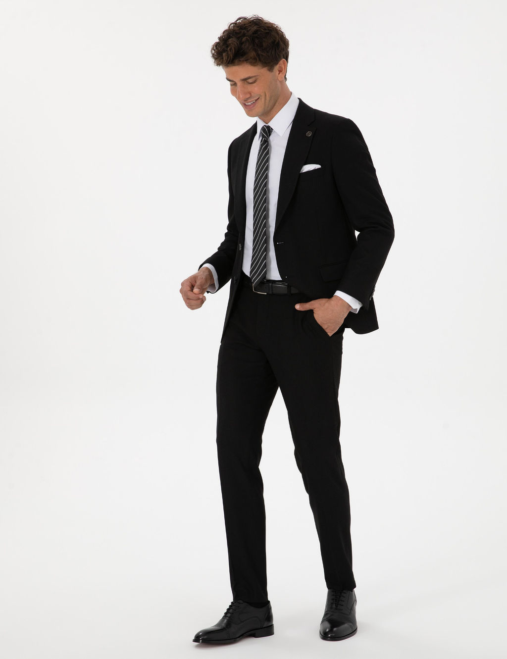 Siyah Ex. Slim Fit Tak_m Elbise