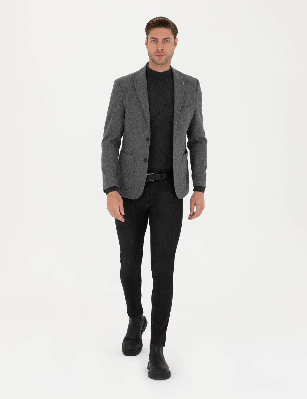 F_me Slim Fit Y_n Kar___ml_ Ceket