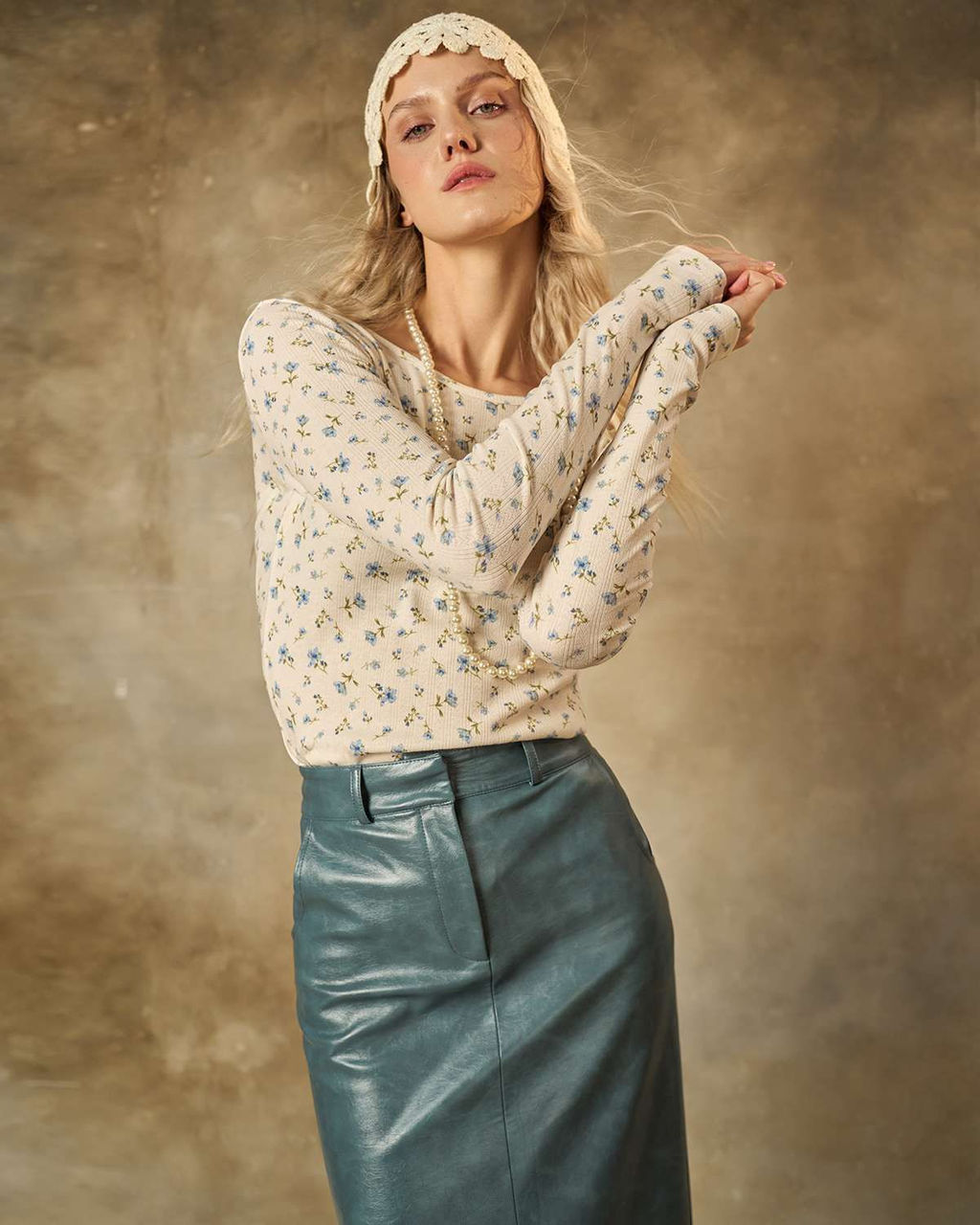 Лонгслив в мелкий цветочек 54.8 - Sahar art lab фото 3