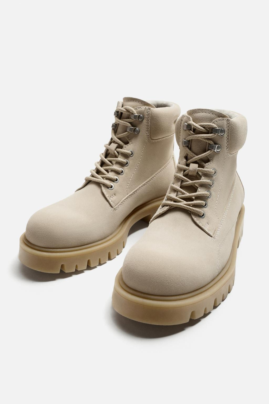 LACE-UP LEATHER BOOTS - Zara фото 7