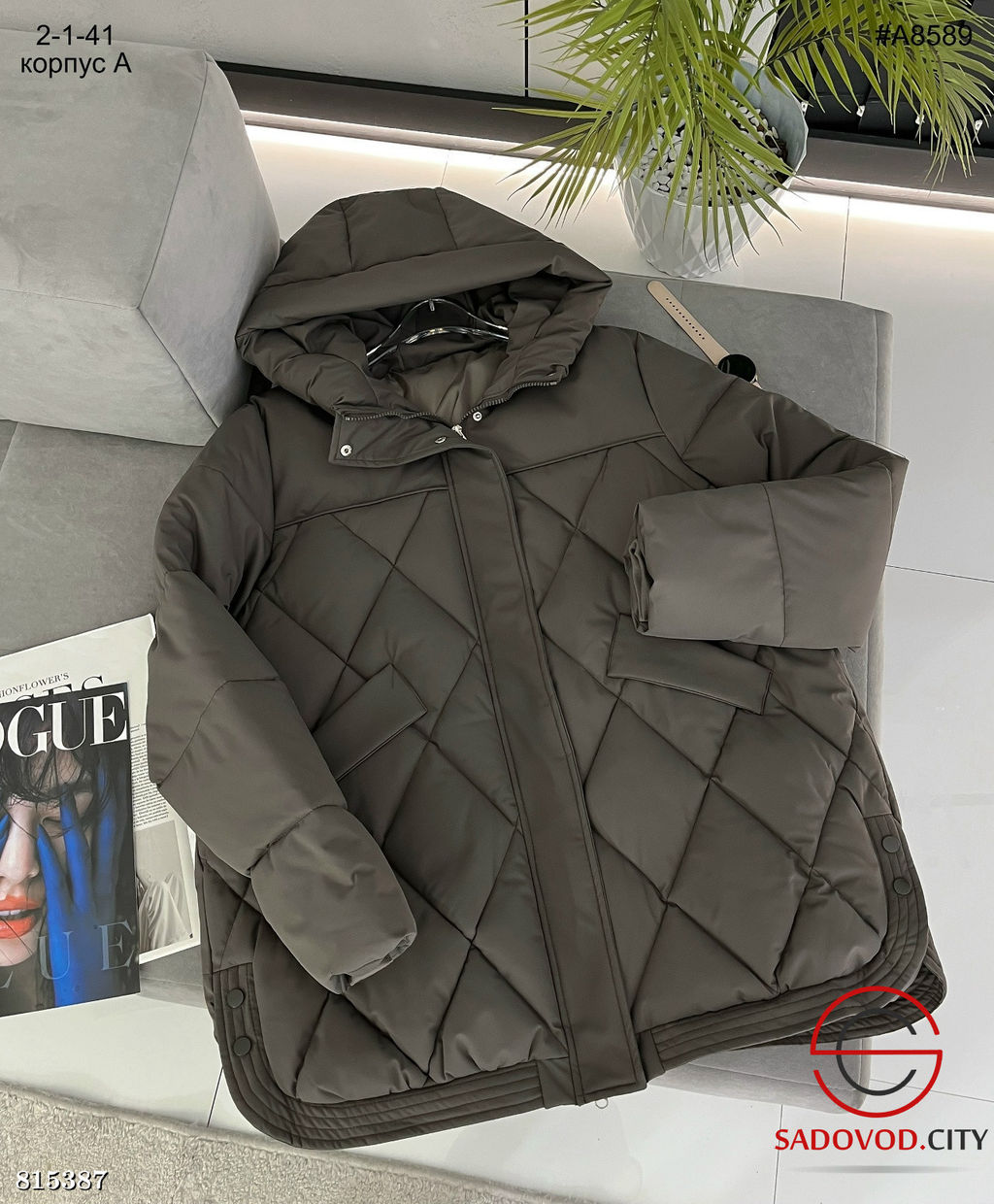 Женская стёганная куртка с капюшоном - Bruno фото 6