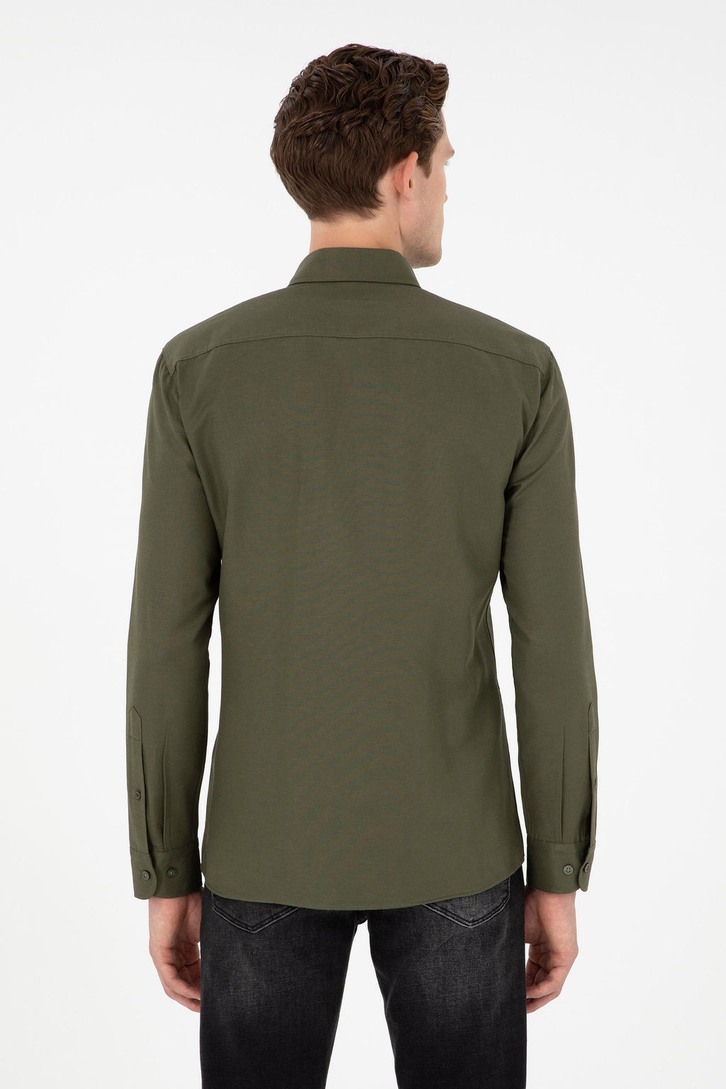 Мужская базовая рубашка цвета хаки с длинным рукавом Неожиданная скидка в корзине - U.s. polo assn фото 5