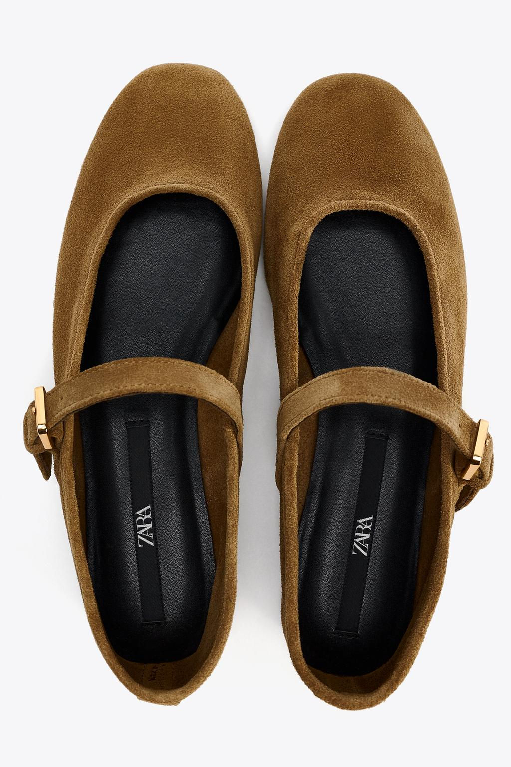 SPLIT SUEDE BALLERINAS - Zara фото 14