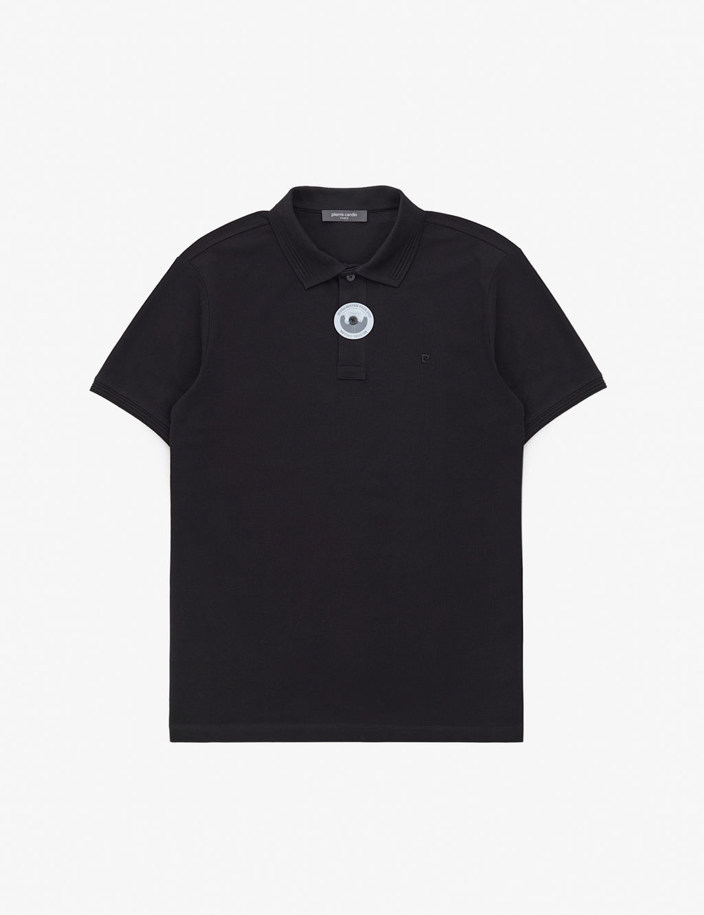 Siyah Slim Fit %100 Pamuk D__meli Polo Yaka Basic Ti__rt