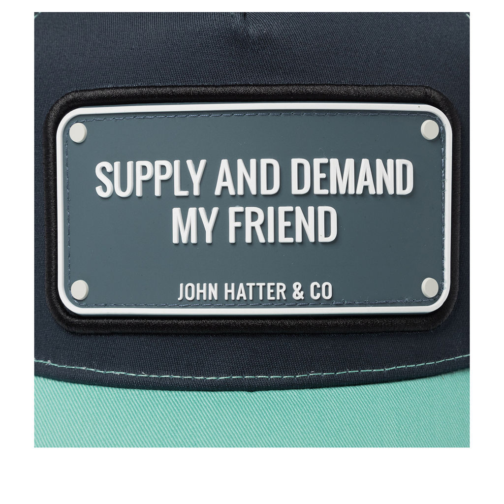 Бейсболка JOHN HATTER арт. R-1157-U00 Supply And Demand My Friend (темно-синий / бирюзовый)  фото 4