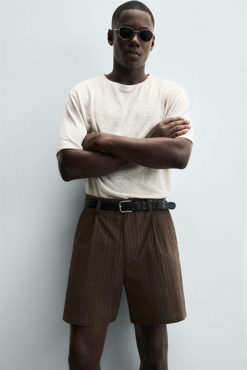 HEMP - VISCOSE STRIPED T-SHIRT - Zara фото 5