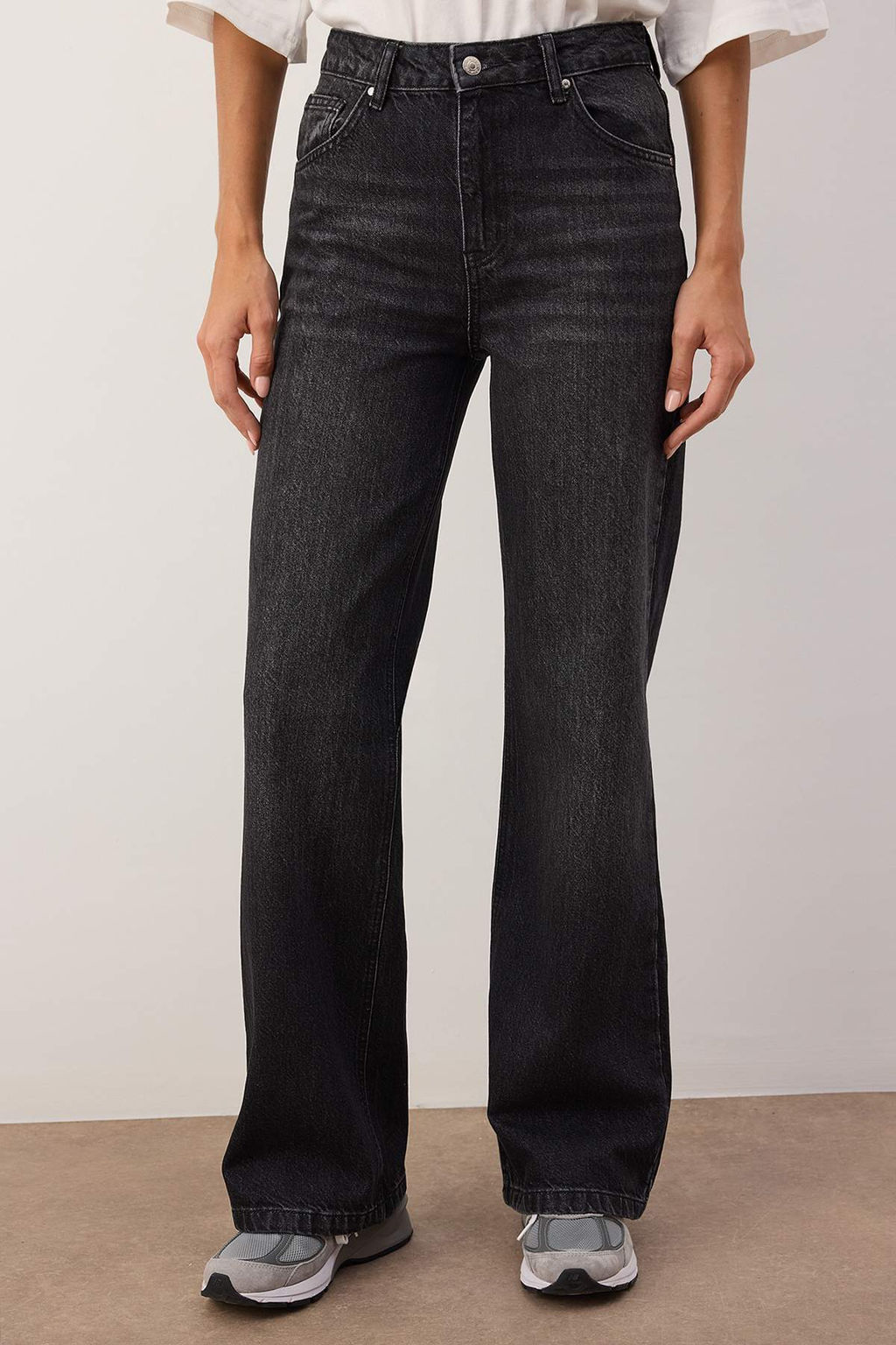 Antrasit Yuksek Bel Wide Leg Jeans TWOSS24JE00080