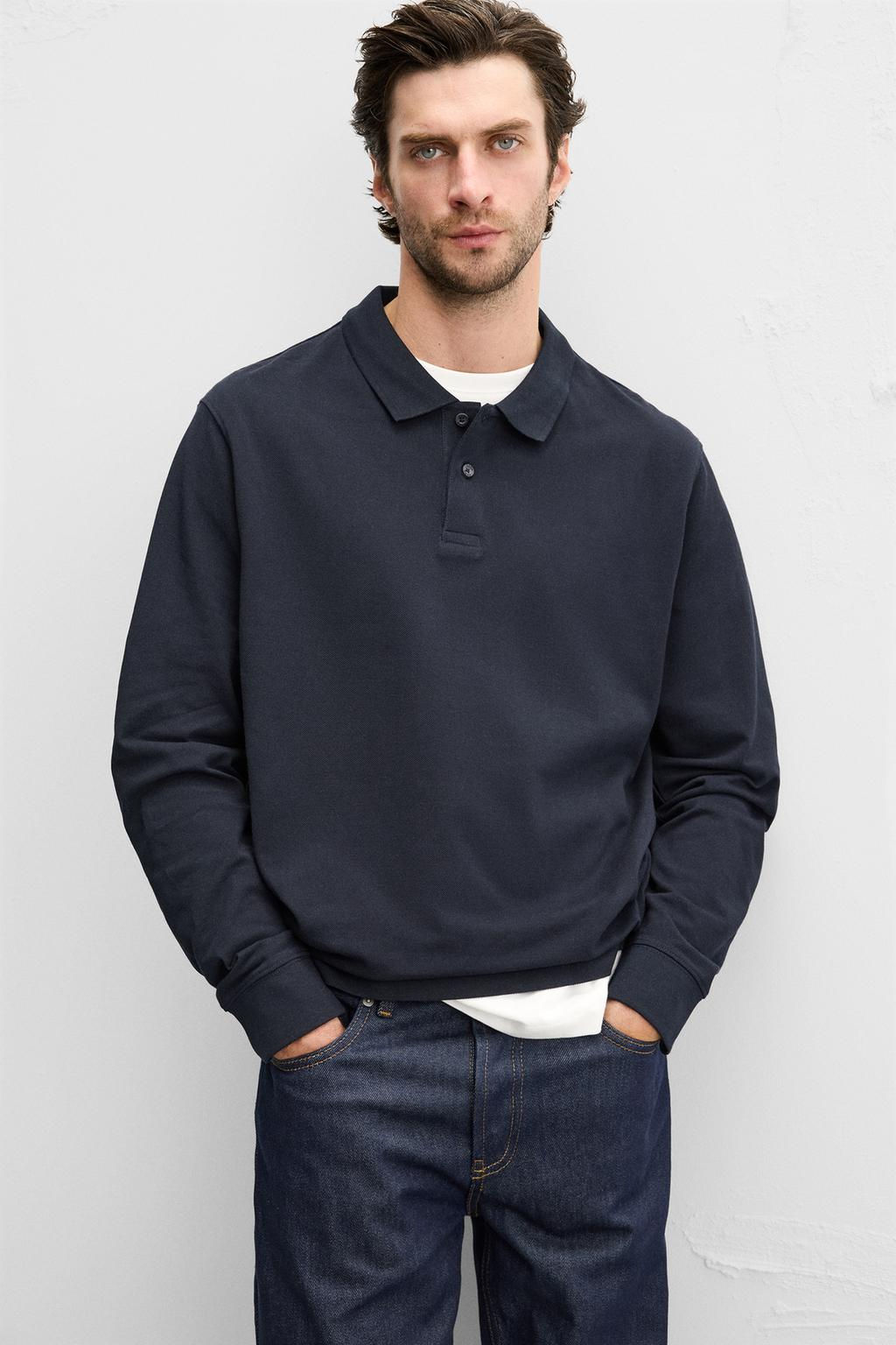 TEXTURED PIQUE POLO SHIRT - Zara фото 5