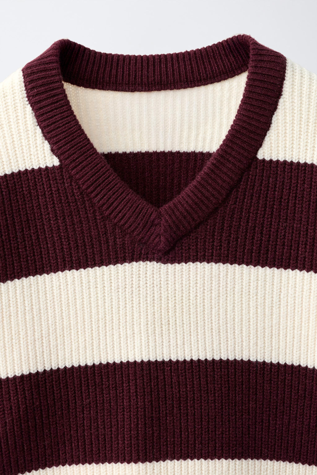 JERSEY PUNTO ESTAMPADO RAYAS / Burgundy - Zara фото 4