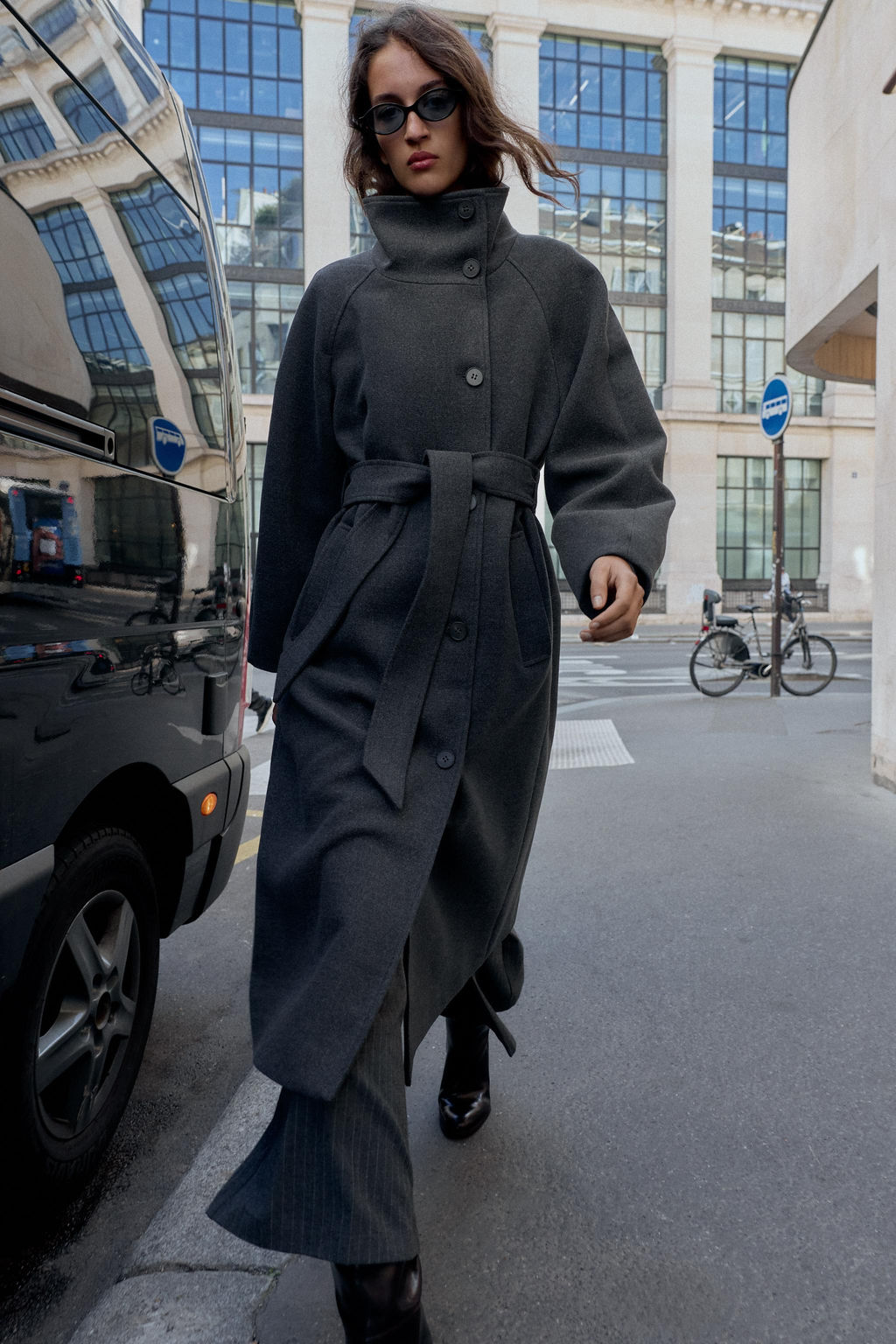 SOFT HIGH-NECK COAT WITH BELT - Zara фото 4