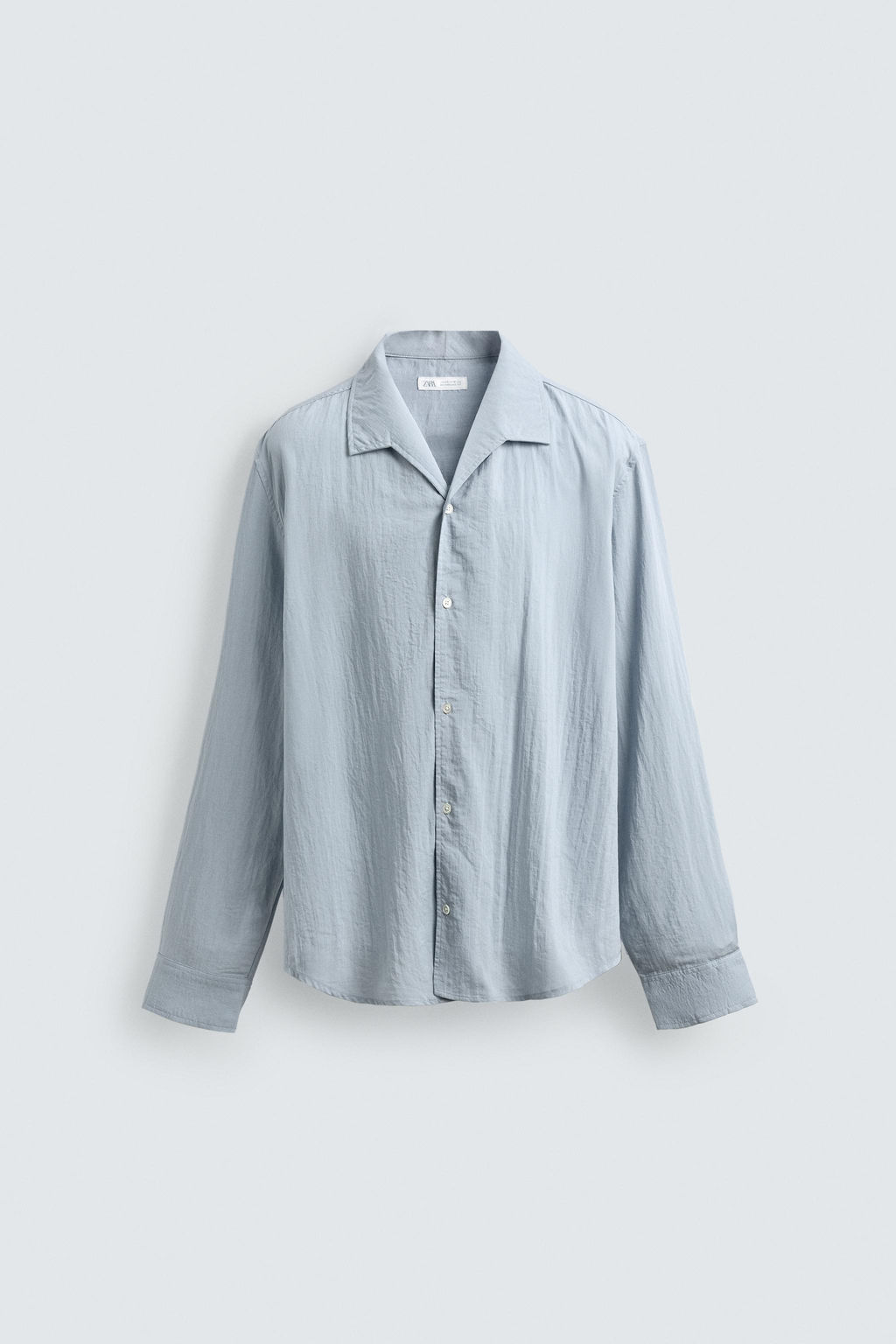 CAMISA FLUIDA TEXTURA / Celeste - Zara фото 7
