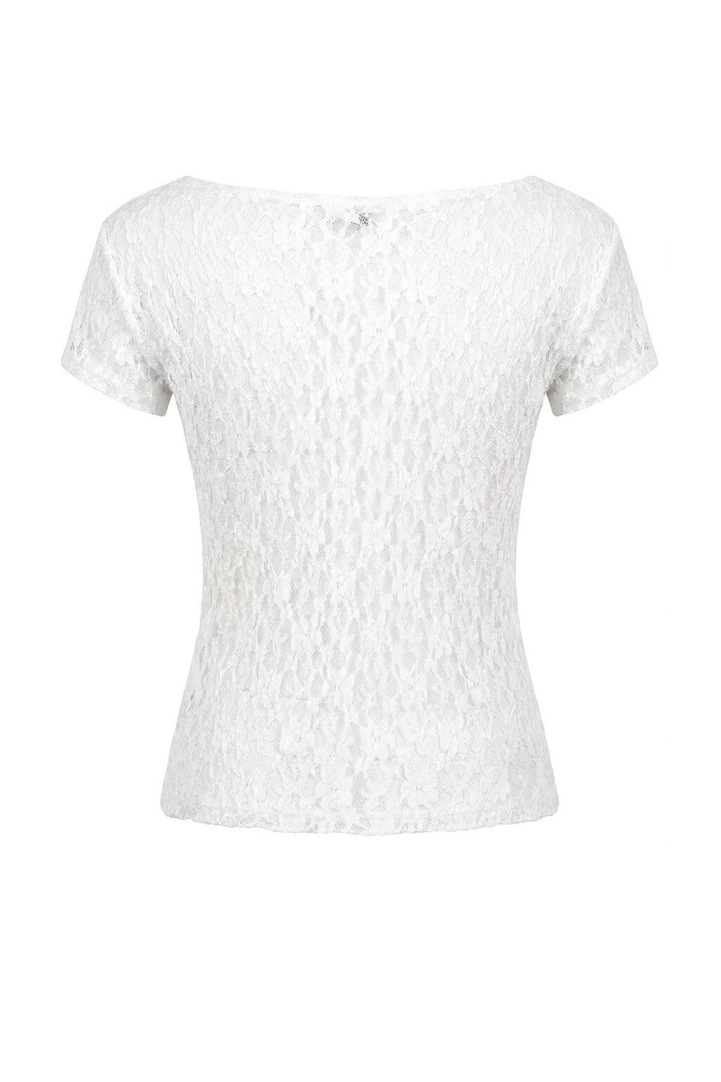 Bordo Fitted/Vucuda Oturan Kay?k Yaka K?sa Kollu Dantel Orme Bluz TWOSS26BZ00185 - Trendyolmilla фото 12