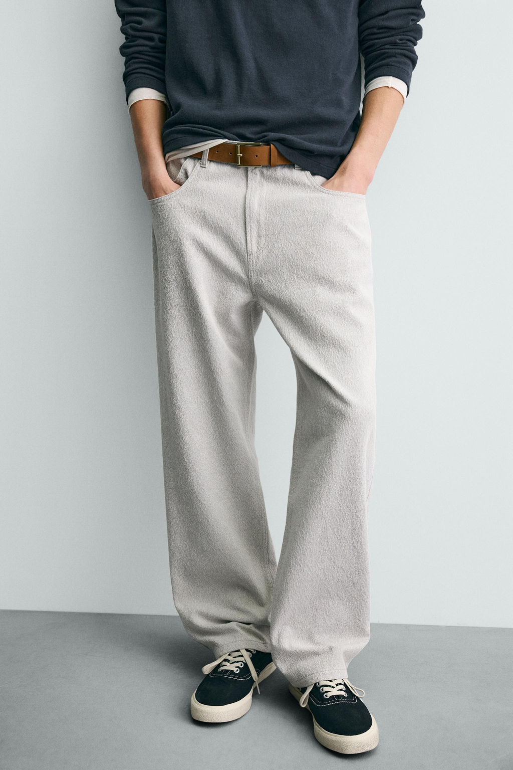 PANTAL?N STRAIGHT FIT JACQUARD / Gris - Zara фото 5
