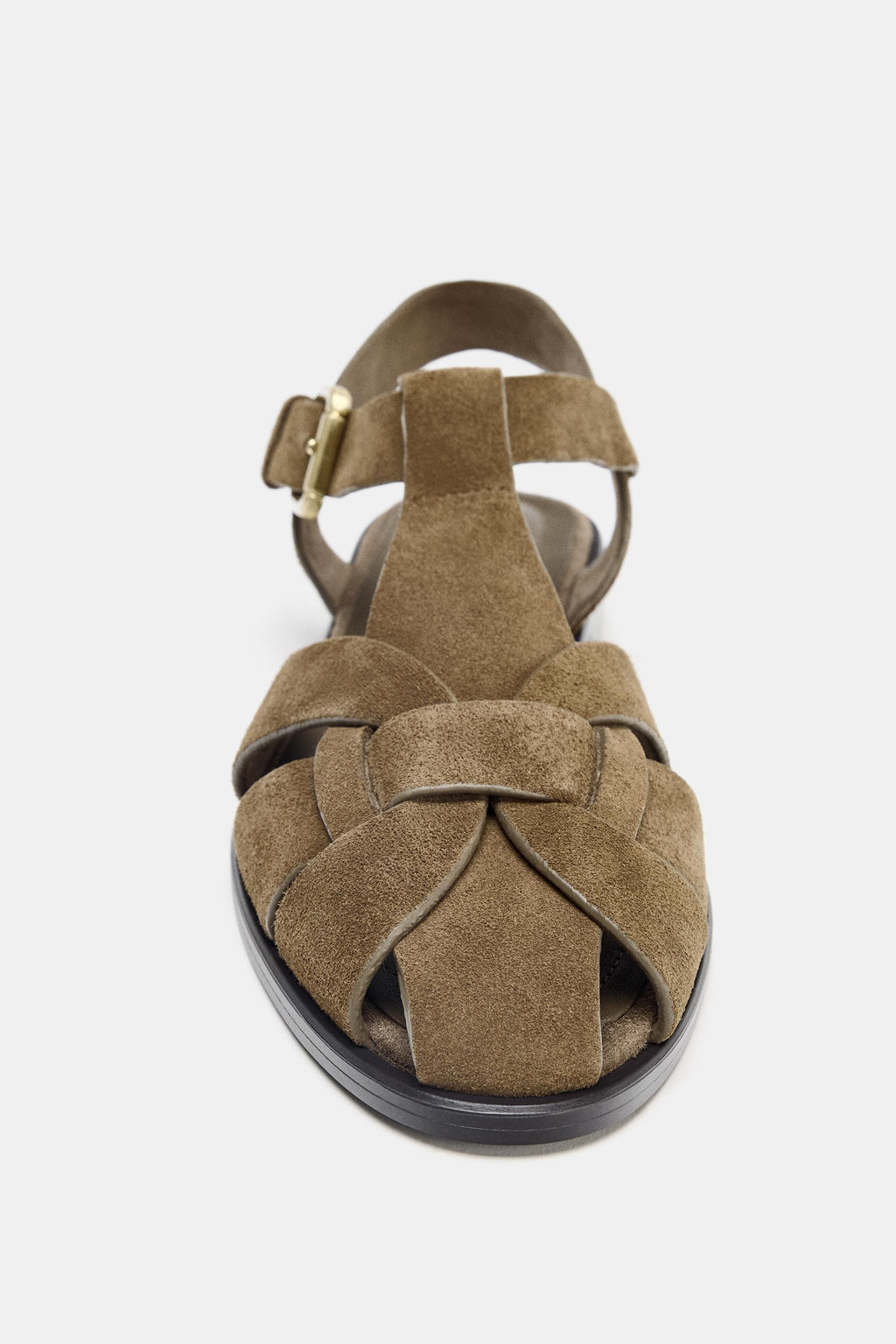 SPLIT SUEDE CAGE SANDALS