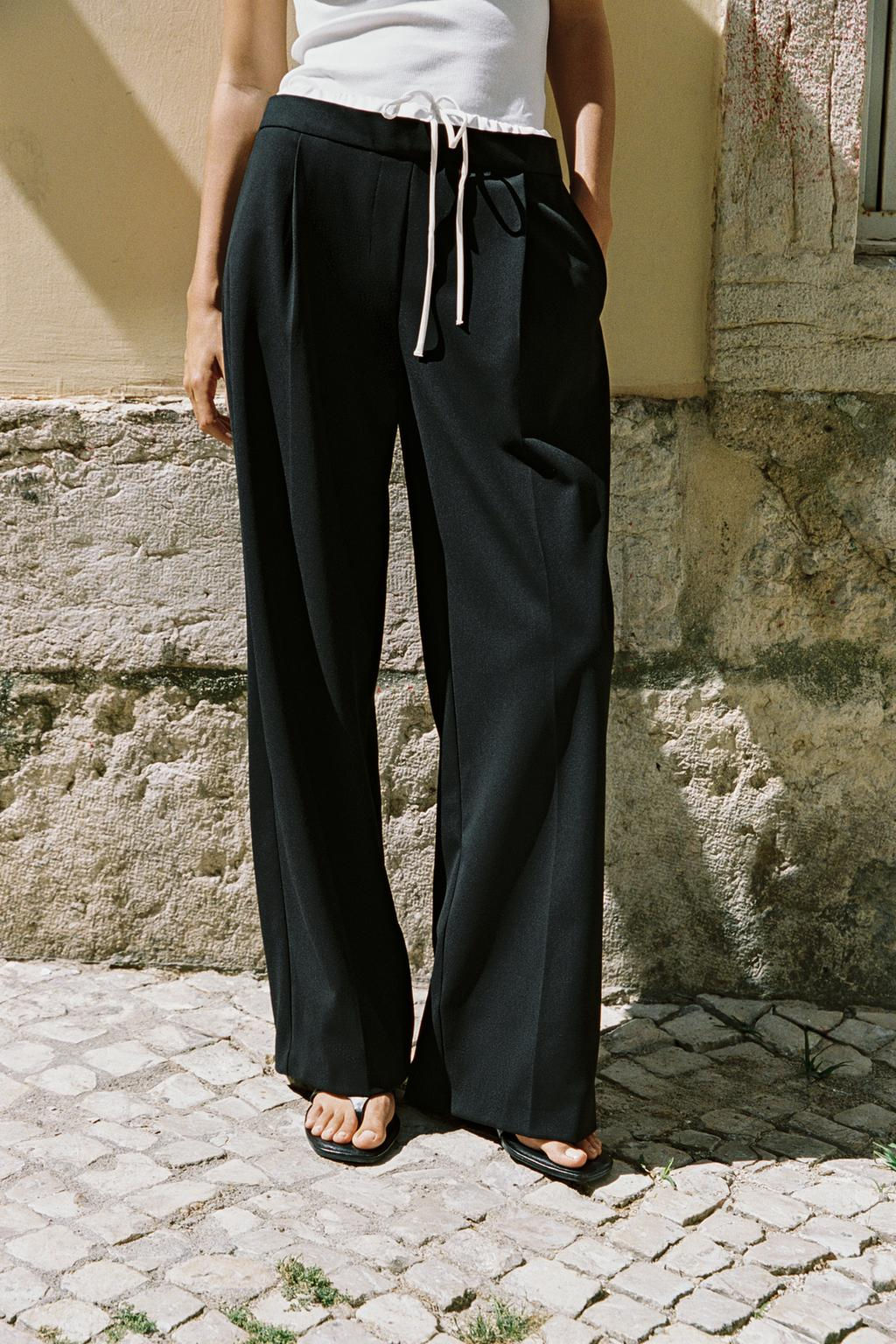 WIDE-LEG TROUSERS WITH DOUBLE WAISTBAND - Zara фото 52