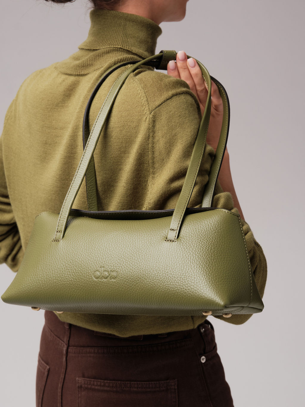 Кожаная сумка Raduy DBR 31127 зеленая водоросль