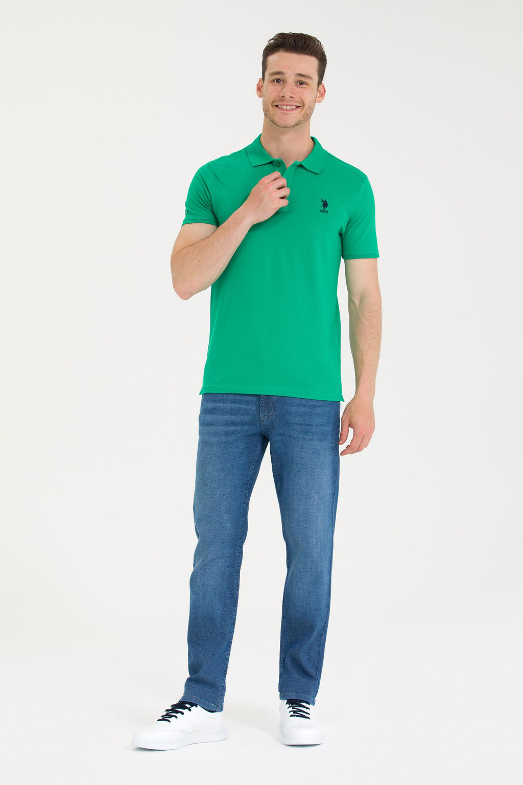 Мужская зеленая базовая футболка - U.s. polo assn фото 5