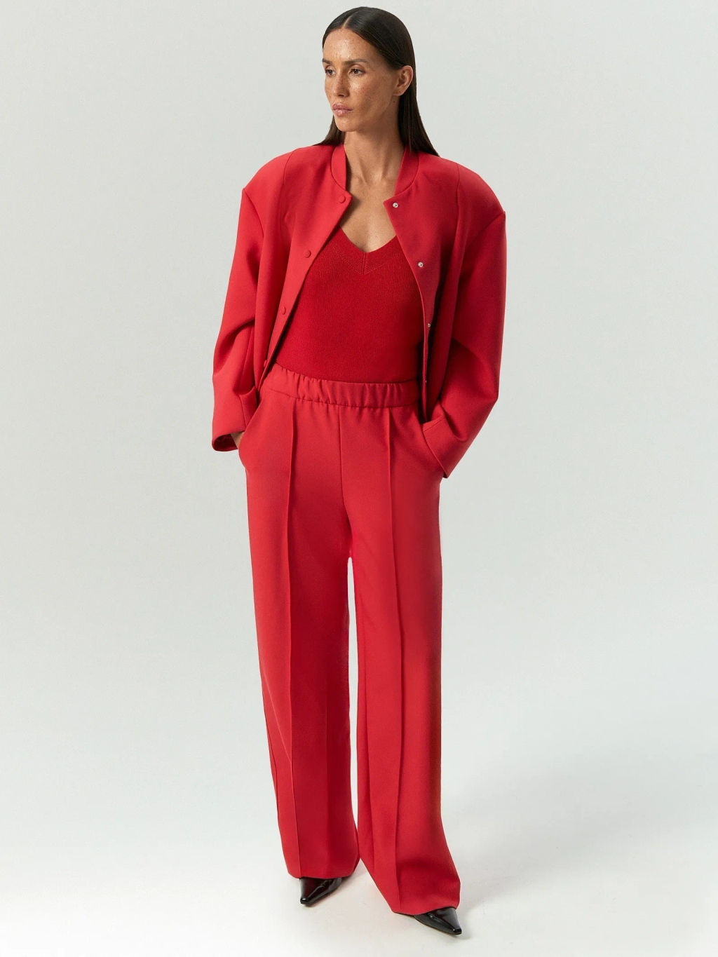 Брюки широкого кроя на резинке, Брюки D408/albussa - Emka фото 3