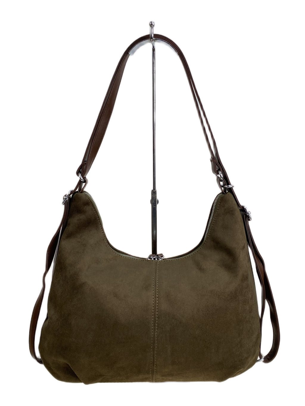 Женская сумка из искусственной замши, цвет зеленый - Greta фото 2