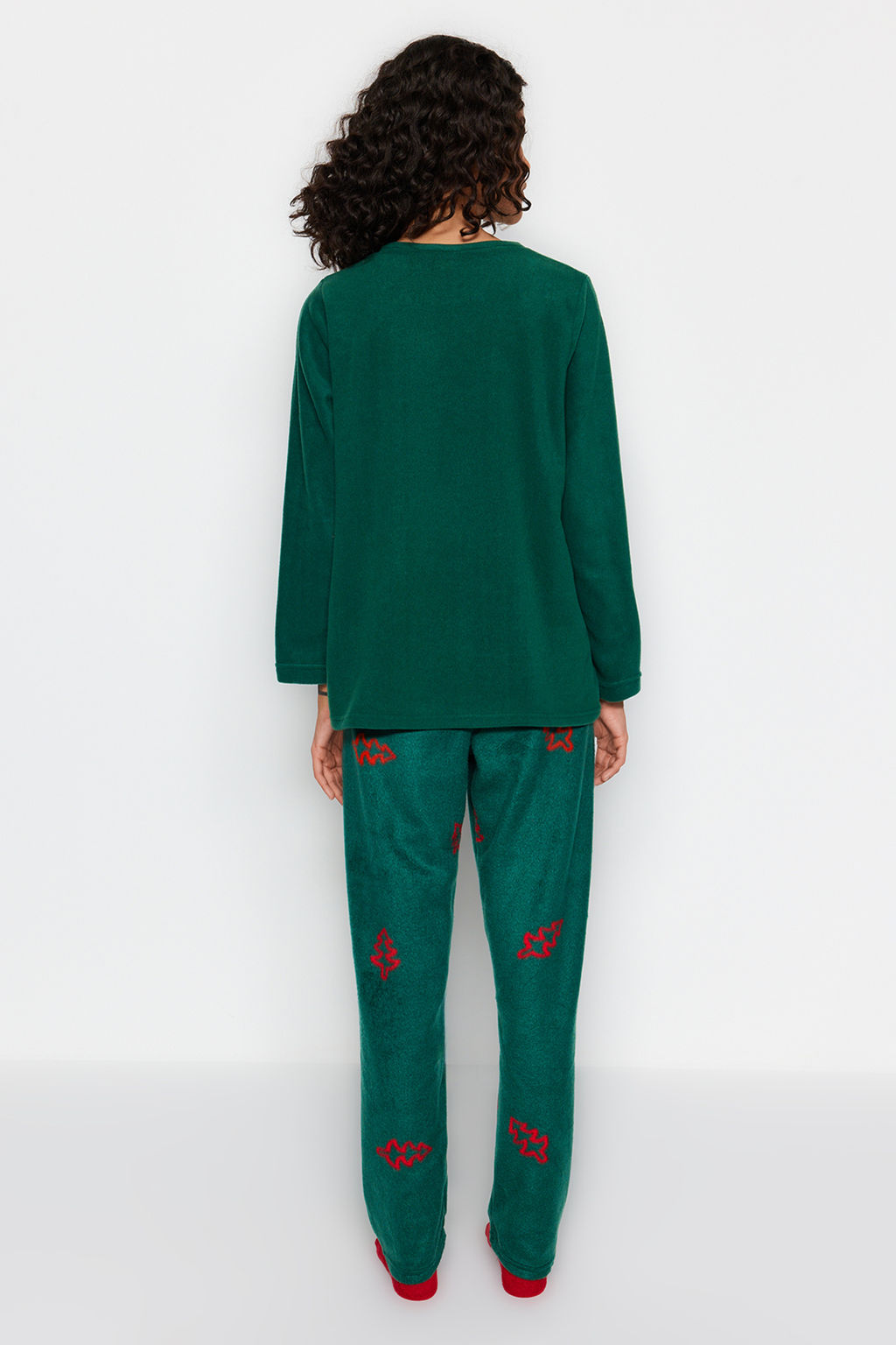 Yesil Y?lbas? Temal? Polar K?sl?k Orme Pijama Tak?m? THMAW24PT00265 - Trendyolmilla фото 5