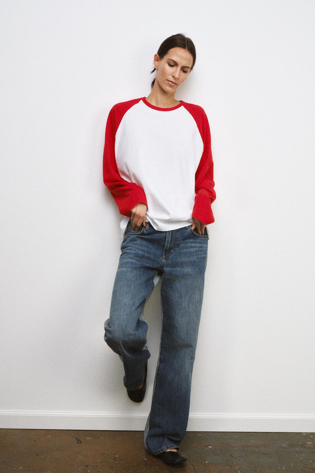 CONTRAST LONG SLEEVE T-SHIRT - Zara фото 9