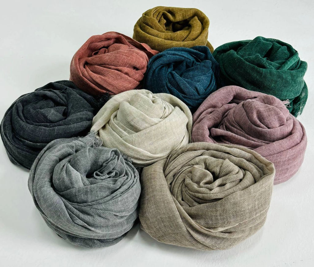 Палантин 210*100см в ассортименте 33-0002 винтажный серый