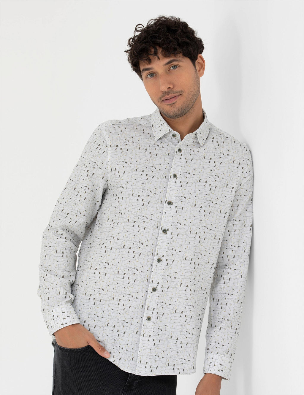 Gri Slim Fit Uzun Kollu G_mlek