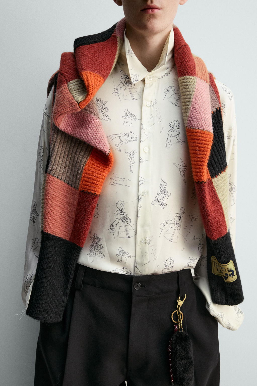 SILK - VISCOSE PETER PAN CHARACTERS SHIRT HARRY LAMBERT FOR ZARA фото 5